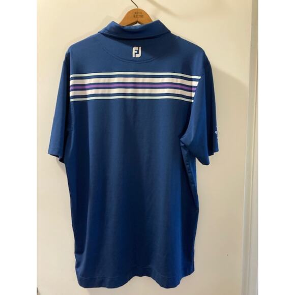 Men's Navy Blue Golf Polo Shirt - FootJoy - Size Large - Picture 5 of 8